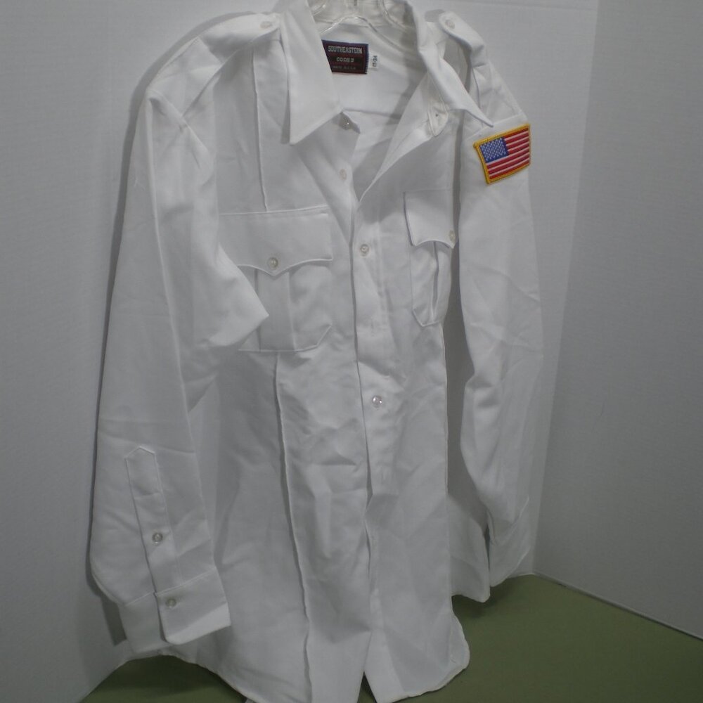 Southeastern White Long Sleeve Professional Work Shirt, Size 17 - 34.